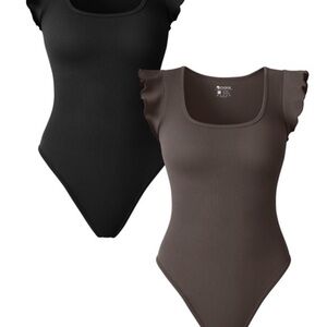 Brown OQQ bodysuit